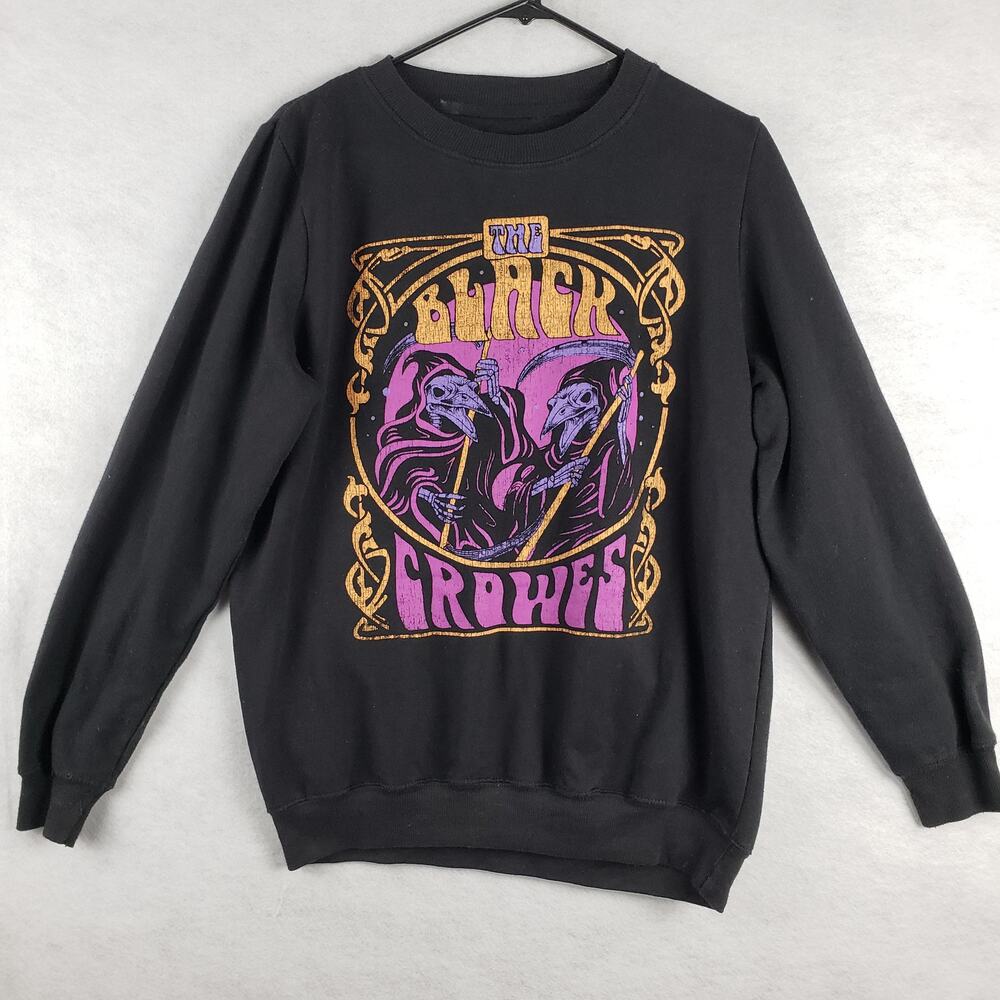 The Black Crowes Women's M Crewneck Sweatshirt Black‎ Reaper Graphic 90s Rock